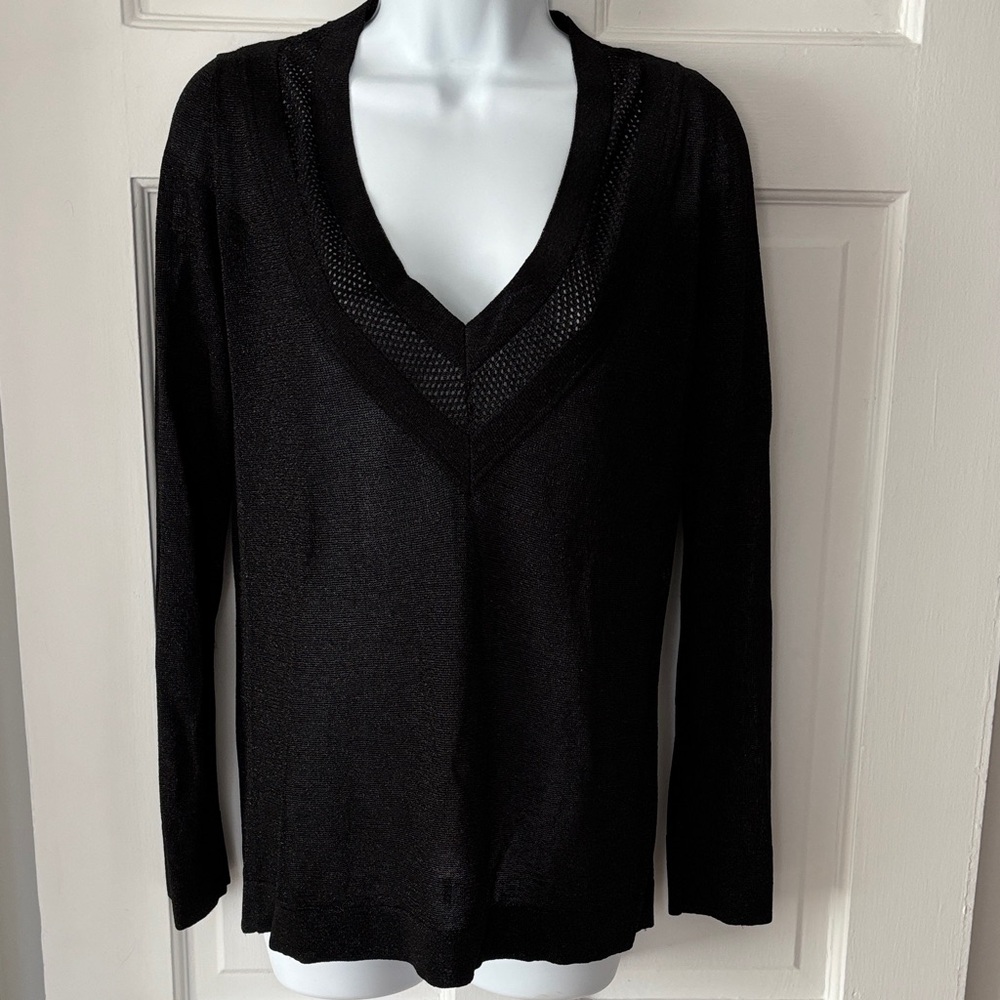 Missoni Black V-Neck Lightweight Knit Sweater 42
